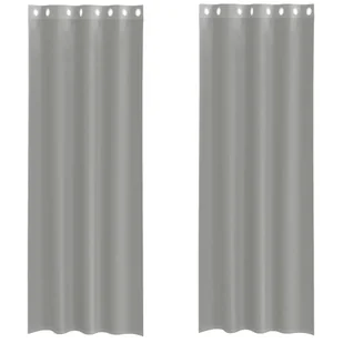 vidaXL Zasłony woalowe z przelotkami 2 szt. Jasnoszary 140x300 cm - Zasłony - miniaturka - grafika 1
