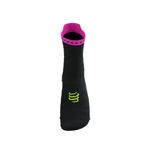 COMPRESSPORT Skarpetki do biegania PRORACING SOCKS V4 ULTRALIGHT RUN HIGH black/safe yellow/neo pink - Skarpetki sportowe męskie - miniaturka - grafika 2