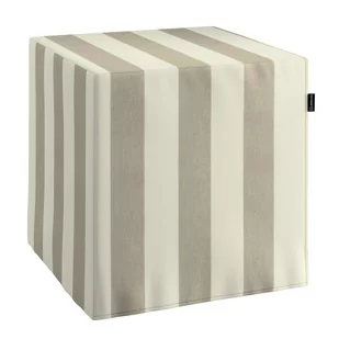 Pufa kostka, beżowo-białe pionowe pasy (5,5cm), 40 × 40 × 40 cm, Quadro - Pufy i podnóżki Pufa kostka, beżowo-białe pionowe pasy (5,5cm), 40 × 40 × 40 cm, Quadro - Pufy i podnóżki - miniaturka - grafika 1
