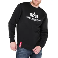 Bluzy sportowe męskie - Bluza Alpha Industries Basic Sweater 17830203 - czarna - miniaturka - grafika 1