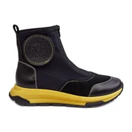 Botki damskie - Damskie Skórzane Botki Z Suwakiem Maciejka 06297-01 Czarne - miniaturka - grafika 1