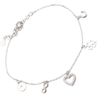 Bransoletki - Srebrna Bransoletka serce koniczyna nieskończoność - miniaturka - grafika 1