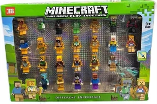 DUŻY zestaw figurek Minecraft 24 sztuki+ akcesoria - Klocki - miniaturka - grafika 1