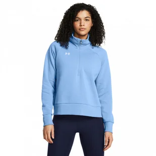 Damska bluza dresowa nierozpinana bez kaptura Under Armour UA Rival Fleece HZ - niebieska - Bluzy damskie - miniaturka - grafika 1