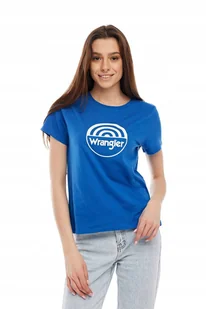 WRANGLER SS CIRCLE TEE BLUE W7Z9EVX05 S - Koszulki i topy damskie - miniaturka - grafika 1