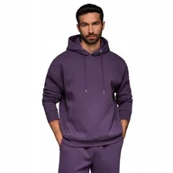 Bluzy męskie - Bluza dresowa unisex kapturem fioletowa Ombre OU-SNBC-0105 V13 roz. XL/XXL - miniaturka - grafika 1