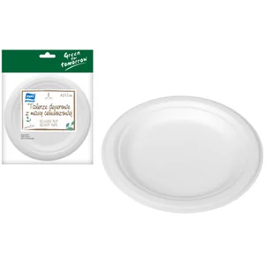 Talerz deserowy z masy celulozowej 18 cm 6 sztuk Green for Tomorrow - Naczynia i sztućce jednorazowe - miniaturka - grafika 1