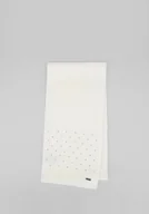 Apaszki i szaliki męskie - Szalik damski z ozdobnymi cyrkonami kremowy - miniaturka - grafika 1