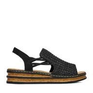 Sandały damskie - Sandały Rieker CEO-62941-00 Czarny - miniaturka - grafika 1