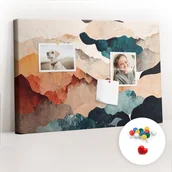 Tablice i flipcharty - Szkolna Tablica korkowa 60x40 cm, Kolorowe Pinezki, wzór Krajobraz abstrakcja - miniaturka - grafika 1