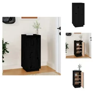 Szafki na buty - vidaXL Szafka na buty czarna 35x35x80 cm lite drewno sosnowe - Stojaki i szafki na buty - miniaturka - grafika 1