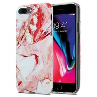 Etui i futerały do telefonów - Pokrowiec Etui Do Apple iPhone 7 PLUS / 7S PLUS / 8 PLUS w Biało Różowy Marmur No. 20 Obudowa Case Cover Silikon Plecki Cadorabo - miniaturka - grafika 1