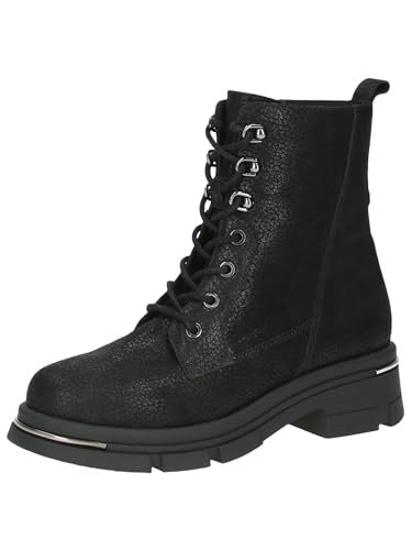 CAPRICE Damskie sztyblety Lace Boot Heel 9-25218-43, Black nubuc, 40 EU