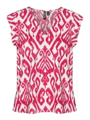 Koszulki i topy damskie - Pieces Koszulka "Nya" w kolorze różowo-białym - miniaturka - grafika 1