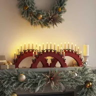 Oświetlenie świąteczne - vidaXL Świąteczny Łuk Świec z 10 Świecami LED 3 pcs Czerwony - miniaturka - grafika 1