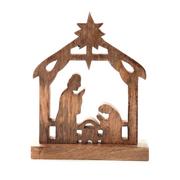 Ozdoby bożonarodzeniowe - Figurka SAINTES szopka drewniana 19x24 cm HOMLA - miniaturka - grafika 1