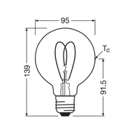Żarówki LED - OSRAM LED Vintage G95 E27 8W 922 Heart Filament ściemniany złoty - miniaturka - grafika 1