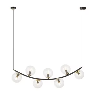 Ritz lampa wisząca 7xE14 czarna/transparentna 1296/7 - Lampy sufitowe - miniaturka - grafika 1