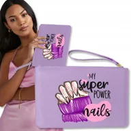 Torebki damskie - Torebka Kopertówka FIOLET Telefon POWER NAILS Wz - miniaturka - grafika 1