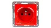 Gniazdka elektryczne - LEDart pojedyncze, z uziemieniem DATA, bez ramki - Ospel Impresja GP-1YZD/m/00, kolor czerwony, 16A/250V - miniaturka - grafika 1