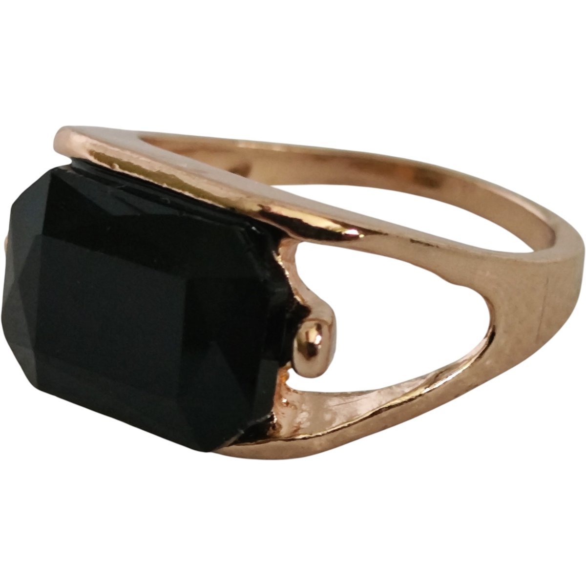 Złoty Pierścionek z Cyrkonią Duża Cyrkonia Kamień Stal Chirurgiczna Vintage