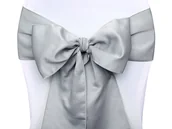 Gadżety dla niej i dla niego - PartyDeco Szarfa na krzesło "Elegant", srebrna, 10 szt SZR-018 - miniaturka - grafika 1