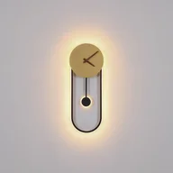 Lampy ścienne - Globo Kinkiet LED Sussy z zegarem, czarny/złoty - miniaturka - grafika 1