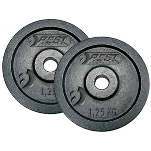 Best Sporting OBCIĄŻENIE ŻELIWNE CZARNE 2X1,25 KG BEST SPORTING FI 30MM 614010 - Obciążenia - miniaturka - grafika 1