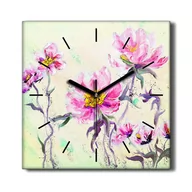 Zegary - Klasyczny zegar ścienny na płótnie Kwiaty 30x30 cm, Coloray - miniaturka - grafika 1