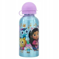 Bidony dla dzieci - bidon bidon aluminiowy butelka z ustnikiem KOCI DOMEK GABI 400ML - miniaturka - grafika 1