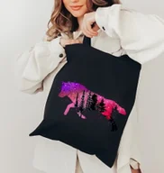 Torby i wózki na zakupy - Torba bawełniana na zakupu - torba z wilkiem - miniaturka - grafika 1