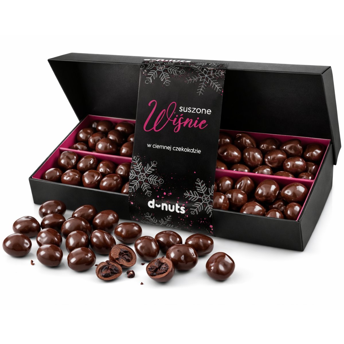 Wiśnie w Czekoladzie 400 g Prezent dla Kobiety Elegancki Box Upominek Premium D-Nuts