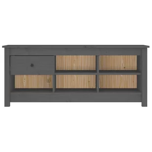 Lumarko Szafka na buty, szara, 110x38x45,5 cm, lite drewno sosnowe - Szafki na buty - miniaturka - grafika 4