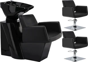 Aurora zestaw myjnia fryzjerska i 2 x fotel fryzjerski hydrauliczny obrotowy do salonu fryzjerskiego myjka ruchoma misa ceramiczna armatura bateria słuchawka - Meble fryzjerskie - miniaturka - grafika 1