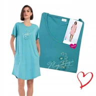 Bielizna nocna - PIŻAMA VIENETTA 52 54 Koszula Nocna Podomka Wygodna Bawełna Kieszenie 4xl - miniaturka - grafika 1