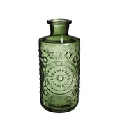 Świeczniki - Wazon szklany butelka zielona świecznik 21 cm - miniaturka - grafika 1