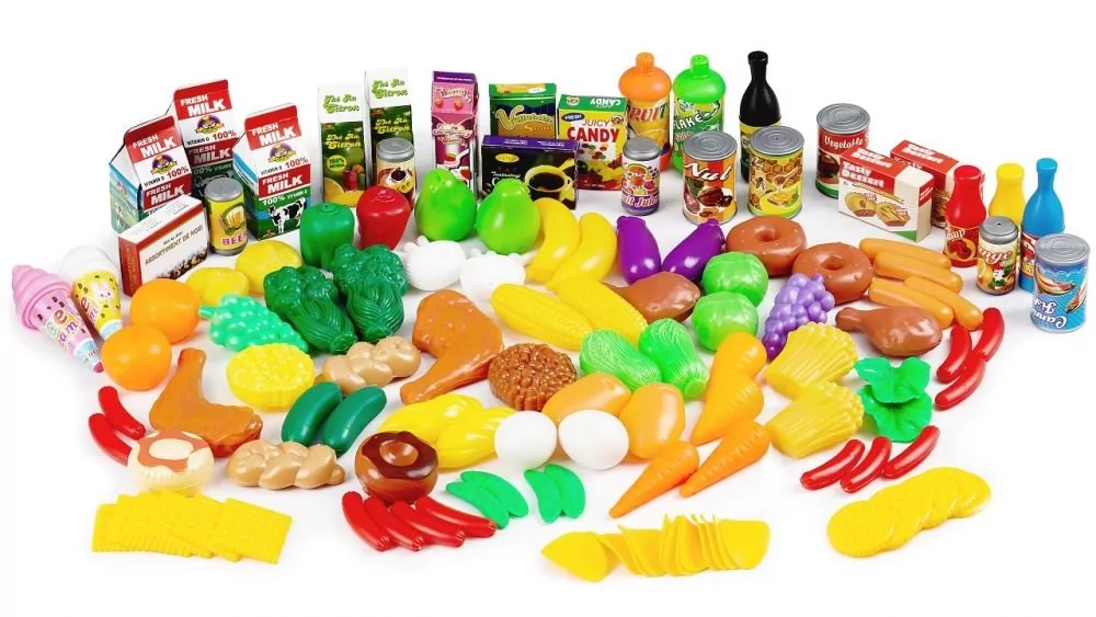 EcoToys Plastikowe warzywa owoce zabawki kuchnia 120 szt