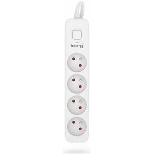 Przedłużacz KERG z wyłącznikiem M02393 4-gniazdowy 5m 3×1,0mm2 H05VV-F 10A/250V biały - Listwy zasilające - miniaturka - grafika 1
