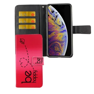 Etui Apple iPhone XS Max Etui na telefon komórkowy Pokrowiec ochronny Etui z klapką i miejscem na kartę Be Happy Pink - Etui i futerały do telefonów - miniaturka - grafika 1