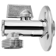Akcesoria i części do pralek i suszarek - Zawór kulowy odcinający z filtrem, z metalowym pokrętłem do baterii, dolnopłuka lub pralki Invena 1/2" x 3/4" Invena chrom - miniaturka - grafika 1