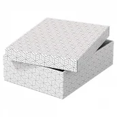 Pudła i pojemniki do przechowywania - Pudełko ozdobne tektura z recyklingu ESSELTE 265x100x360mm białe 3szt. /628284/ ES1576-10 - miniaturka - grafika 1