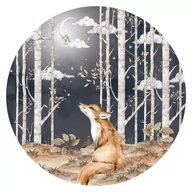 Wyposażenie pokoiku dziecięcego - Dziecięca naklejka ścienna Dekornik Fox in a Circle, ø 150 cm - miniaturka - grafika 1