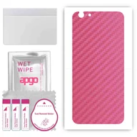 Szkła hartowane na telefon - Folia naklejka skórka strukturalna na TYŁ do Apple iPhone 6 Plus - Carbon Różowy - apgo SKINS - miniaturka - grafika 1