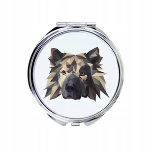 Eurasier Lusterko kieszonkowe Pies geometryczny - Lusterka do makijażu - miniaturka - grafika 1