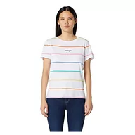 Koszulki i topy damskie - Wrangler Damska koszulka o regularnym kroju, wielokolorowy (Real White Xw1), XS - miniaturka - grafika 1