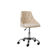 Fotele i krzesła biurowe - Beliani Beliani Hoker na kółkach beżowy welur PARRISH - miniaturka - grafika 1