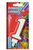 Kinder party - Świeczka cyferka 1 - miniaturka - grafika 1