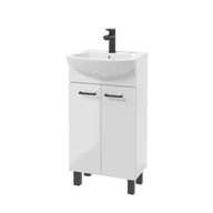 Szafki łazienkowe - Szafka łazienkowa z umywalką Nas Novelty 43 cm biały połysk 207-D-04502-1569 - miniaturka - grafika 1