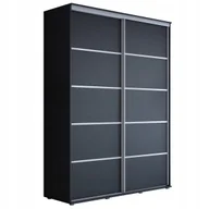 Szafy - Szafa przesuwna MAJA PLUS 130 x 242 x 61cm czarny mat, bez lustra - miniaturka - grafika 1