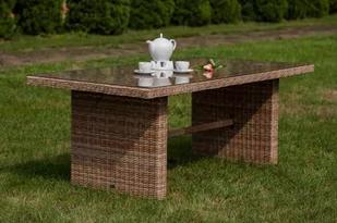 Duży stół ogrodowy 200x100 cm półokrągły technorattan - Stoły ogrodowe - miniaturka - grafika 1